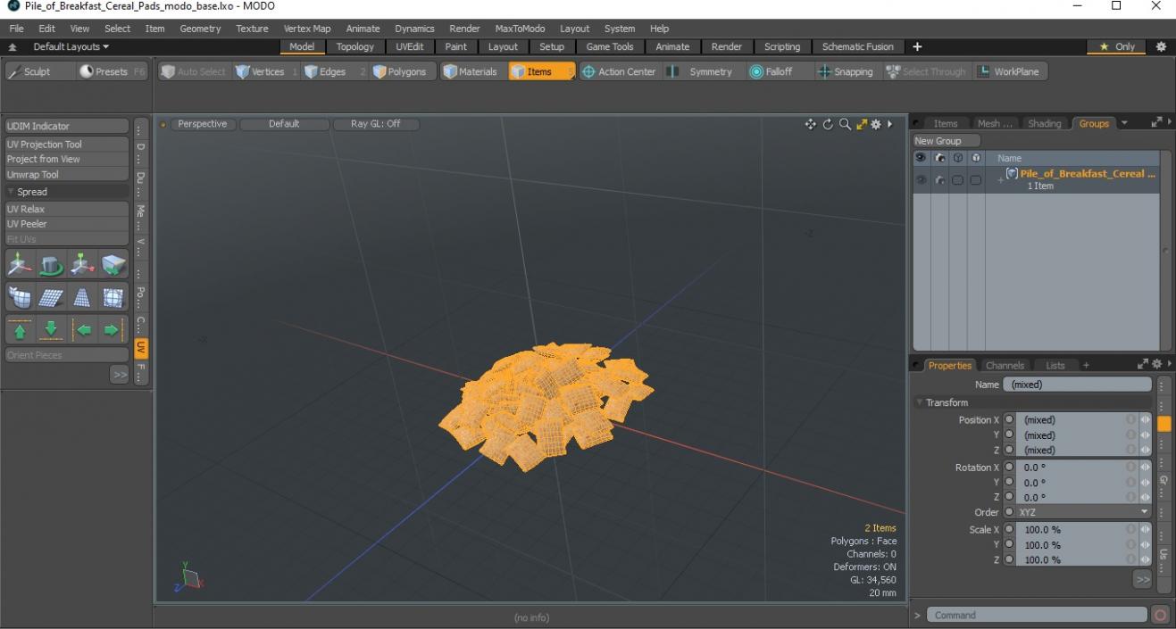 Pile of Breakfast Cereal Pads 3D model