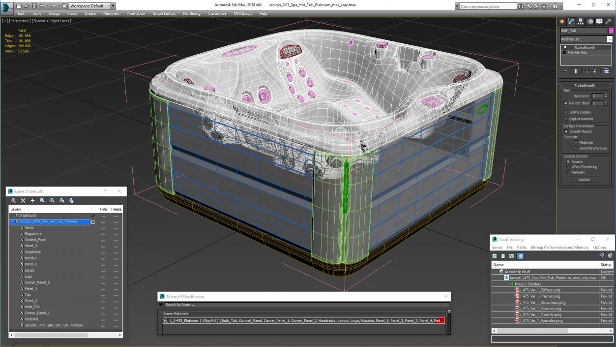 3D Jacuzzi J475 Spa Hot Tub Platinum model