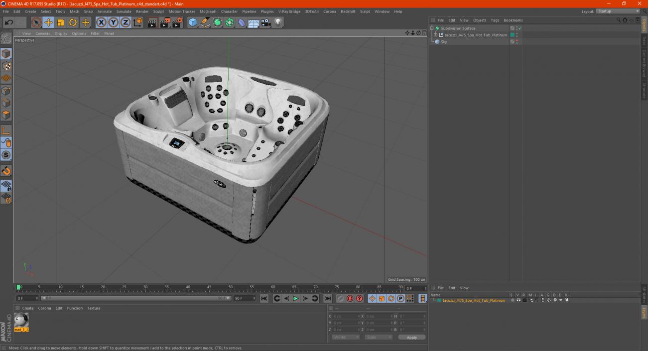 3D Jacuzzi J475 Spa Hot Tub Platinum model