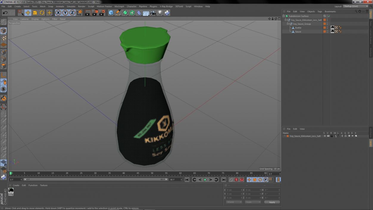 3D Soy Sauce Kikkoman Less Salt model