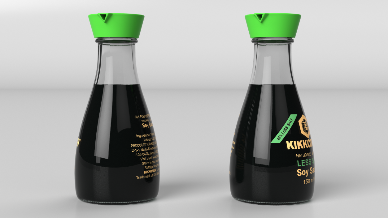 3D Soy Sauce Kikkoman Less Salt model