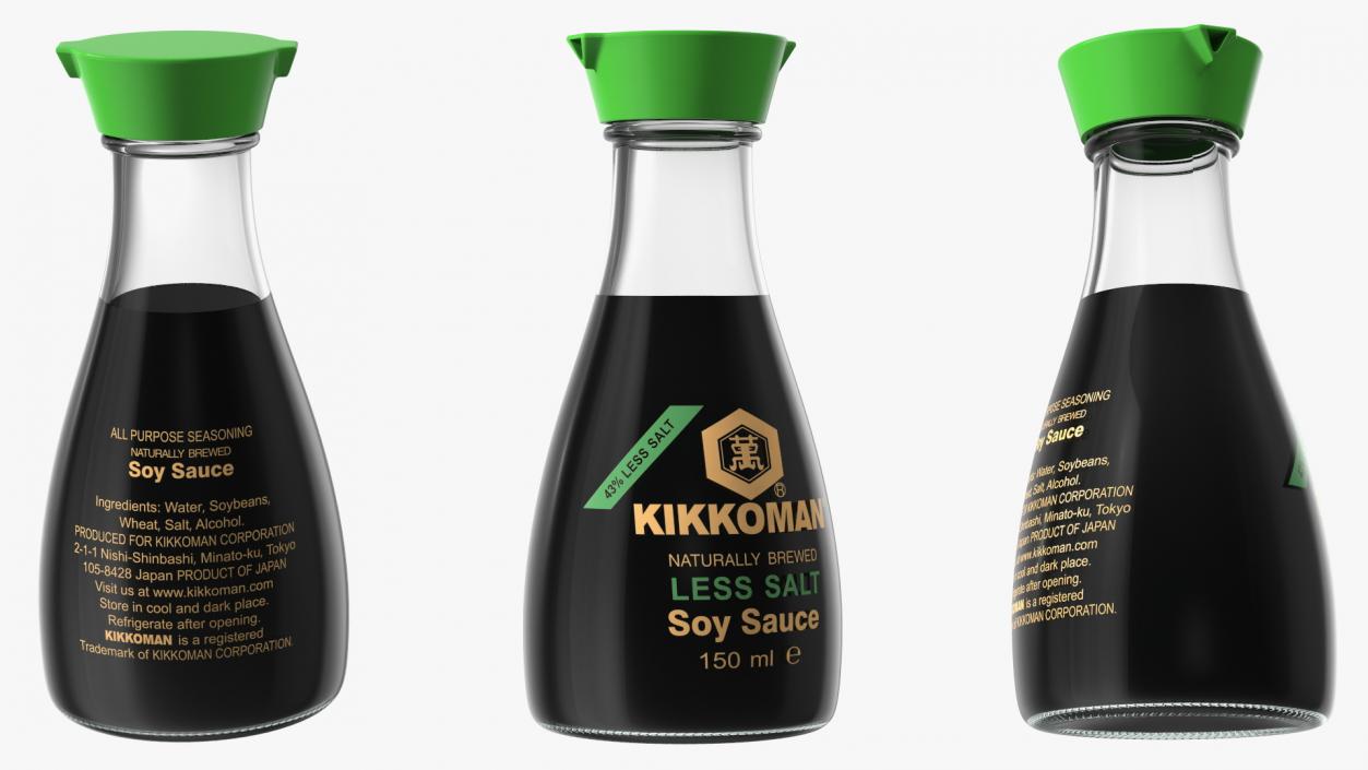 3D Soy Sauce Kikkoman Less Salt model