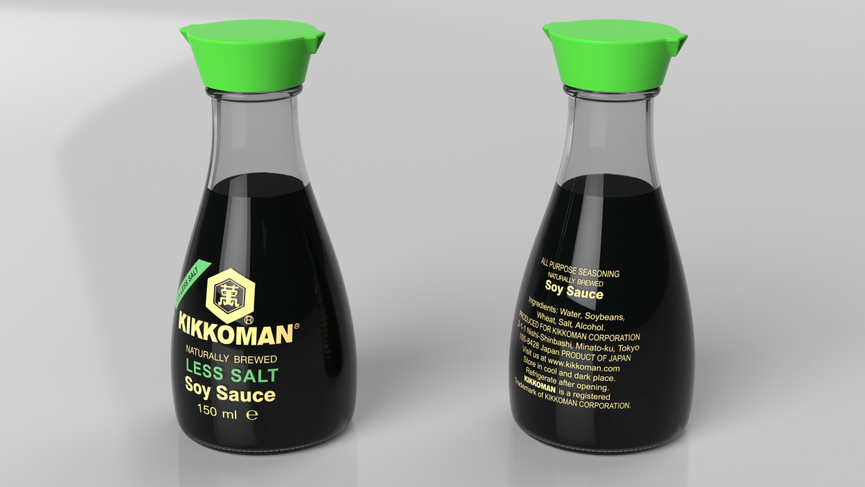 3D Soy Sauce Kikkoman Less Salt model