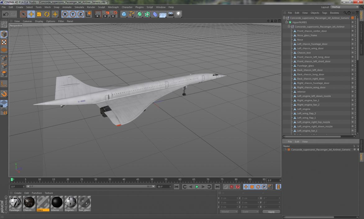 3D model Concorde Supersonic Passenger Jet Airliner Generic