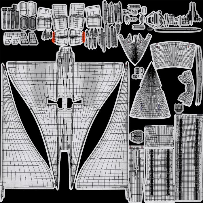 3D model Concorde Supersonic Passenger Jet Airliner Generic