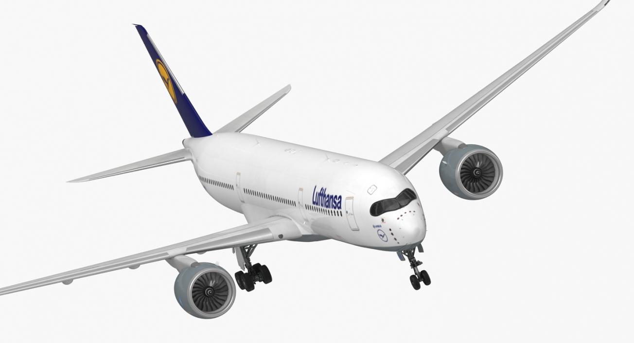 Airbus A350-900 Lufthansa Rigged 3D