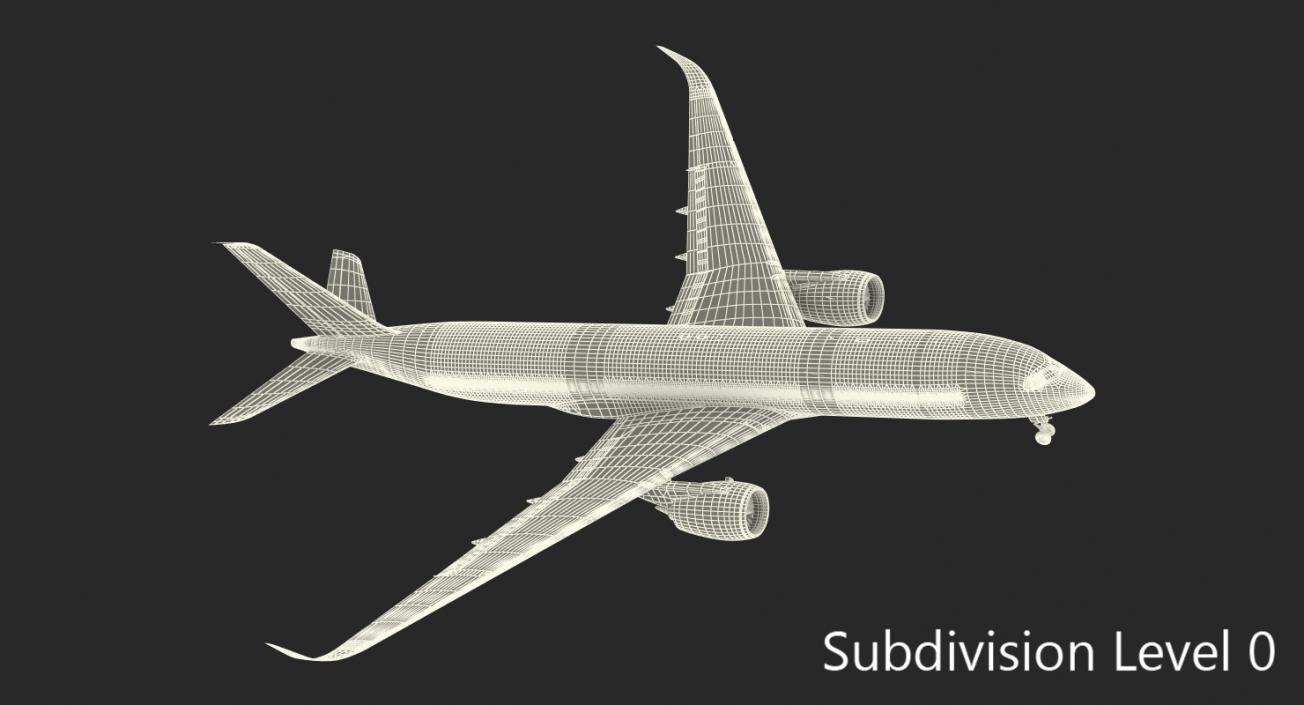 Airbus A350-900 Lufthansa Rigged 3D