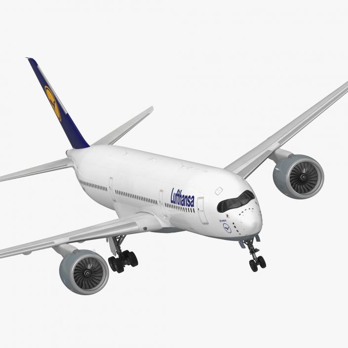 Airbus A350-900 Lufthansa Rigged 3D