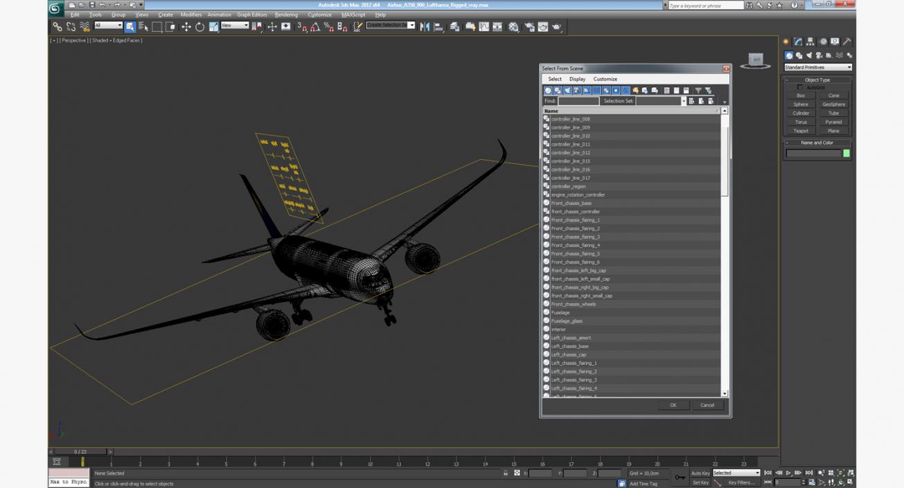 Airbus A350-900 Lufthansa Rigged 3D