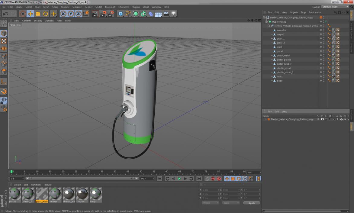 3D Electric Vehicle Charging Station eVgo model