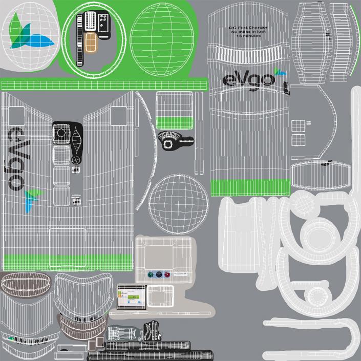 3D Electric Vehicle Charging Station eVgo model