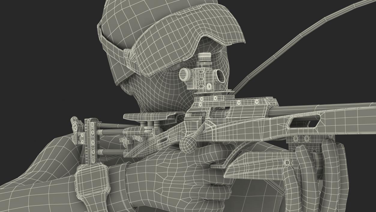 3D model Biathlete Fully Equipped Canada Team Standing Pose