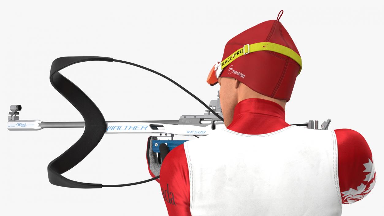 3D model Biathlete Fully Equipped Canada Team Standing Pose