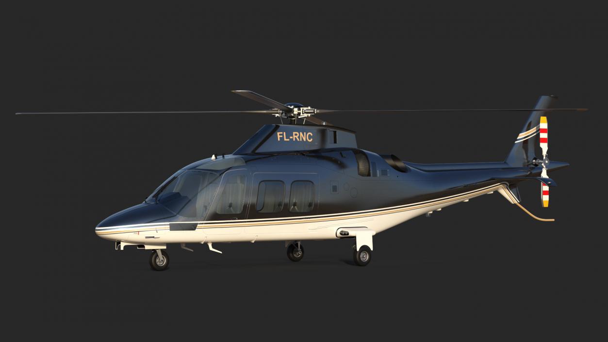 Agusta AW109S Grand Black Rigged 3D