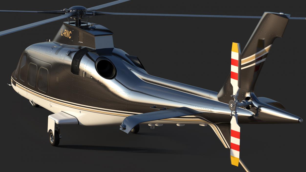 Agusta AW109S Grand Black Rigged 3D