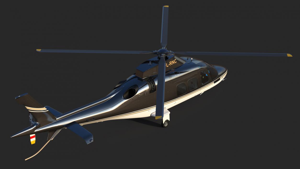 Agusta AW109S Grand Black Rigged 3D