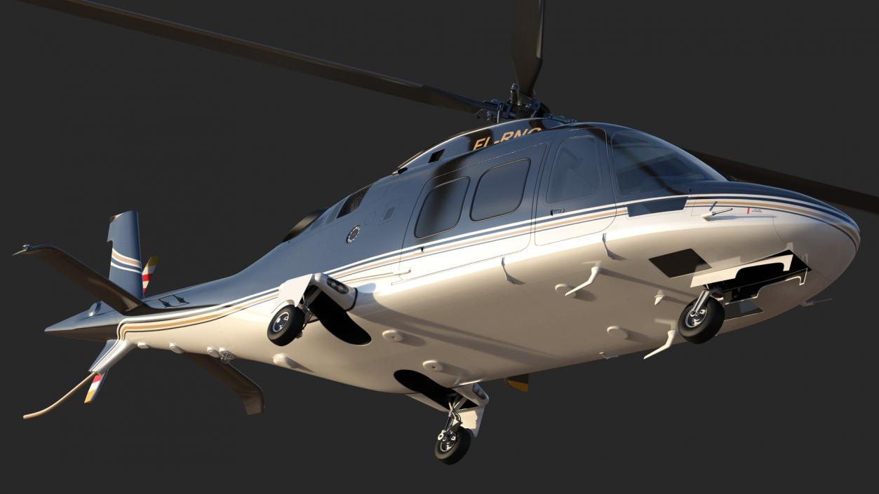 Agusta AW109S Grand Black Rigged 3D