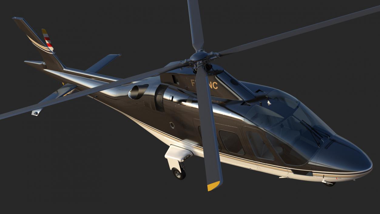 Agusta AW109S Grand Black Rigged 3D