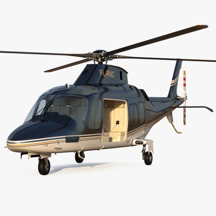 Agusta AW109S Grand Black Rigged 3D