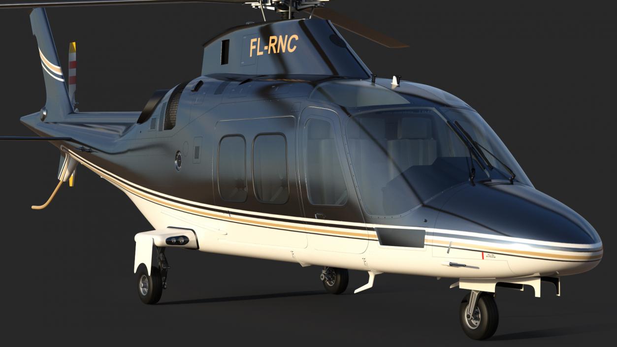 Agusta AW109S Grand Black Rigged 3D