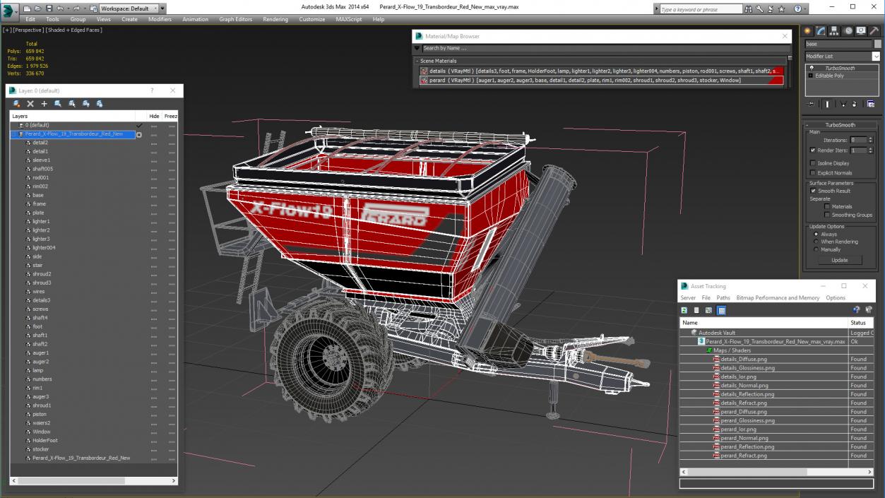 Perard X-Flow 19 Transbordeur Red New 3D