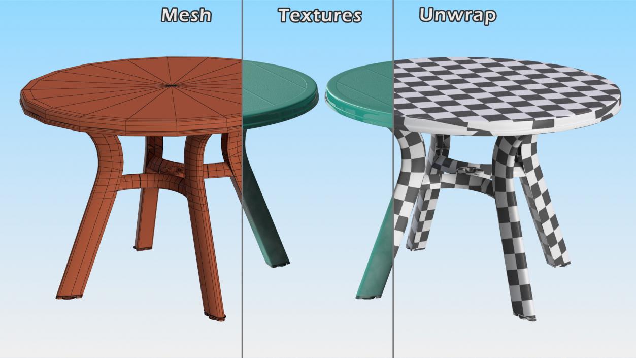 Plastic Table Green 3D model