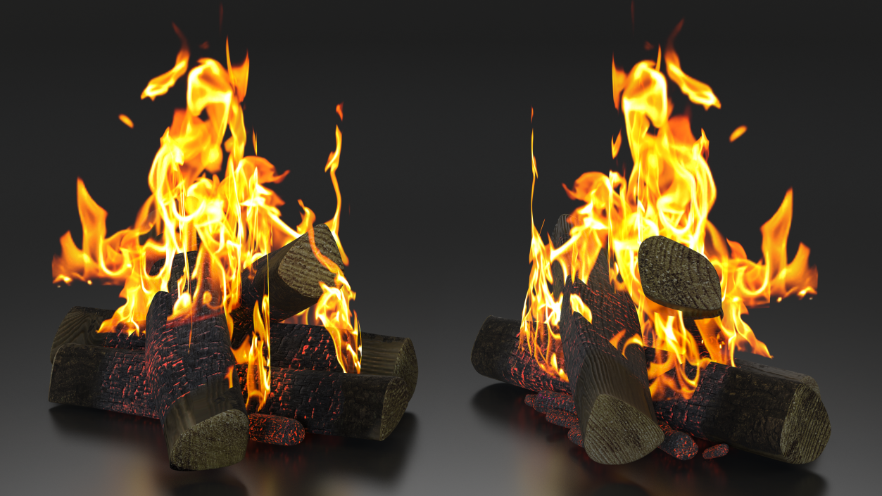 3D model Bonfire Burning