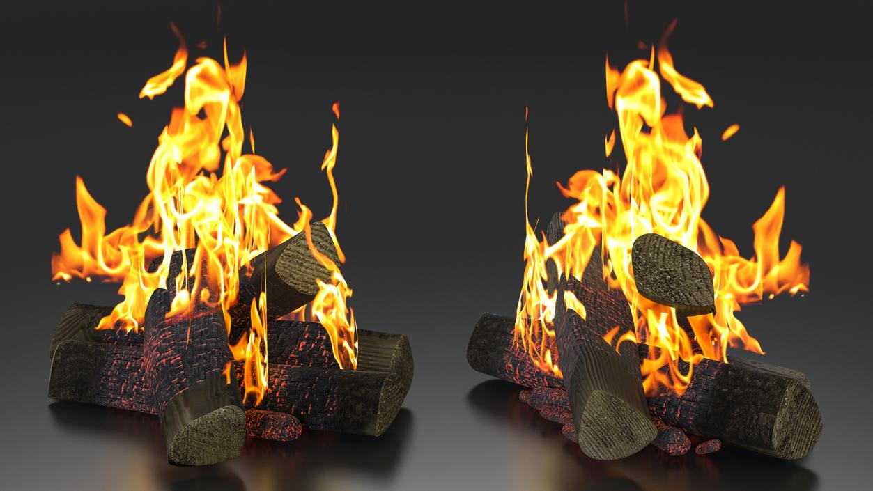 3D model Bonfire Burning