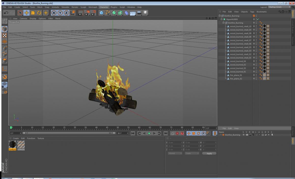 3D model Bonfire Burning