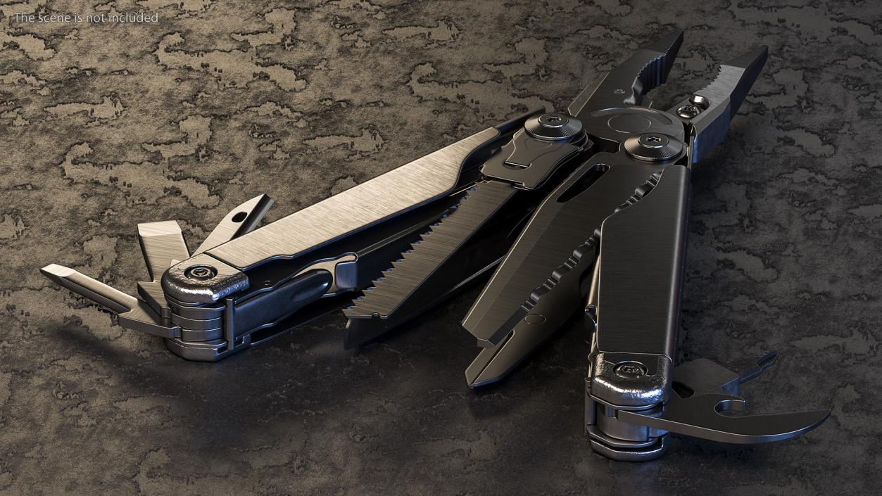 3D model Multitool Black Open