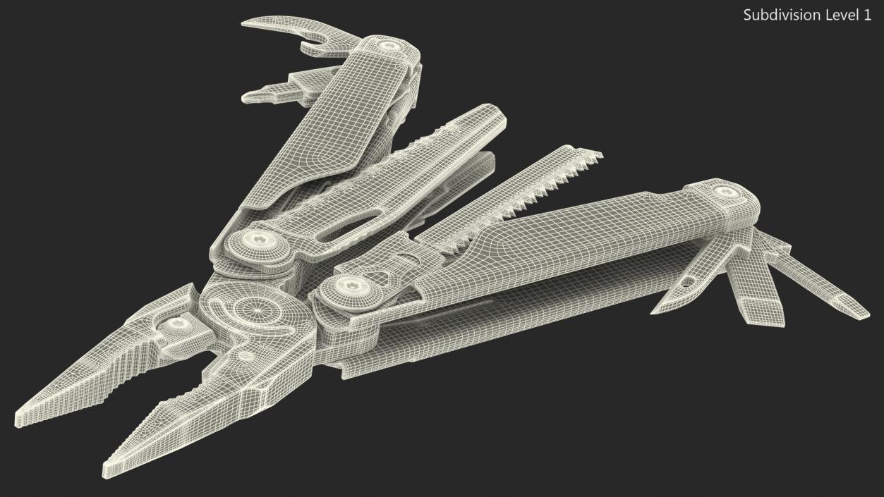 3D model Multitool Black Open