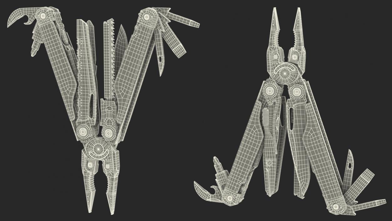 3D model Multitool Black Open