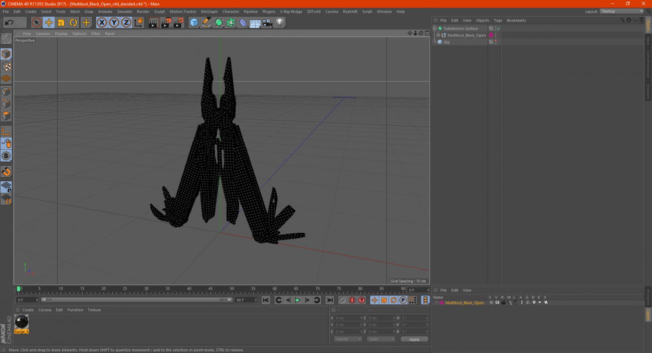 3D model Multitool Black Open