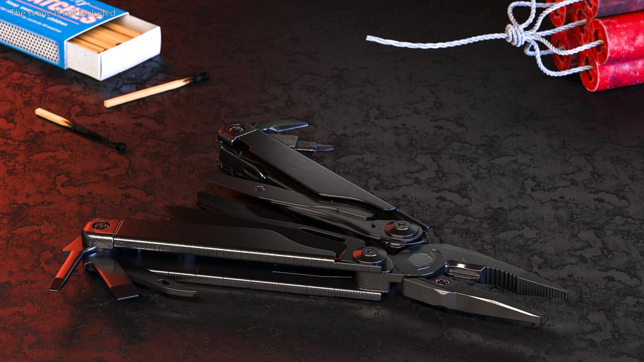 3D model Multitool Black Open