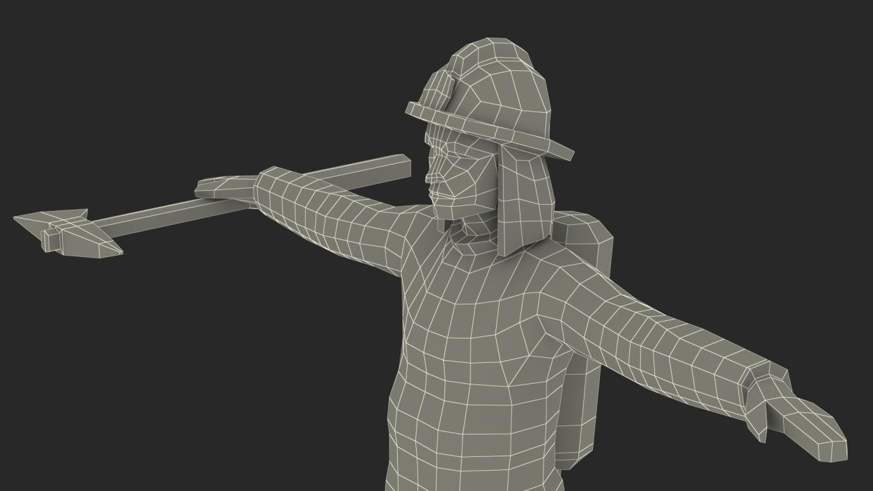 3D Firefighter Low Poly Rigged for Maya