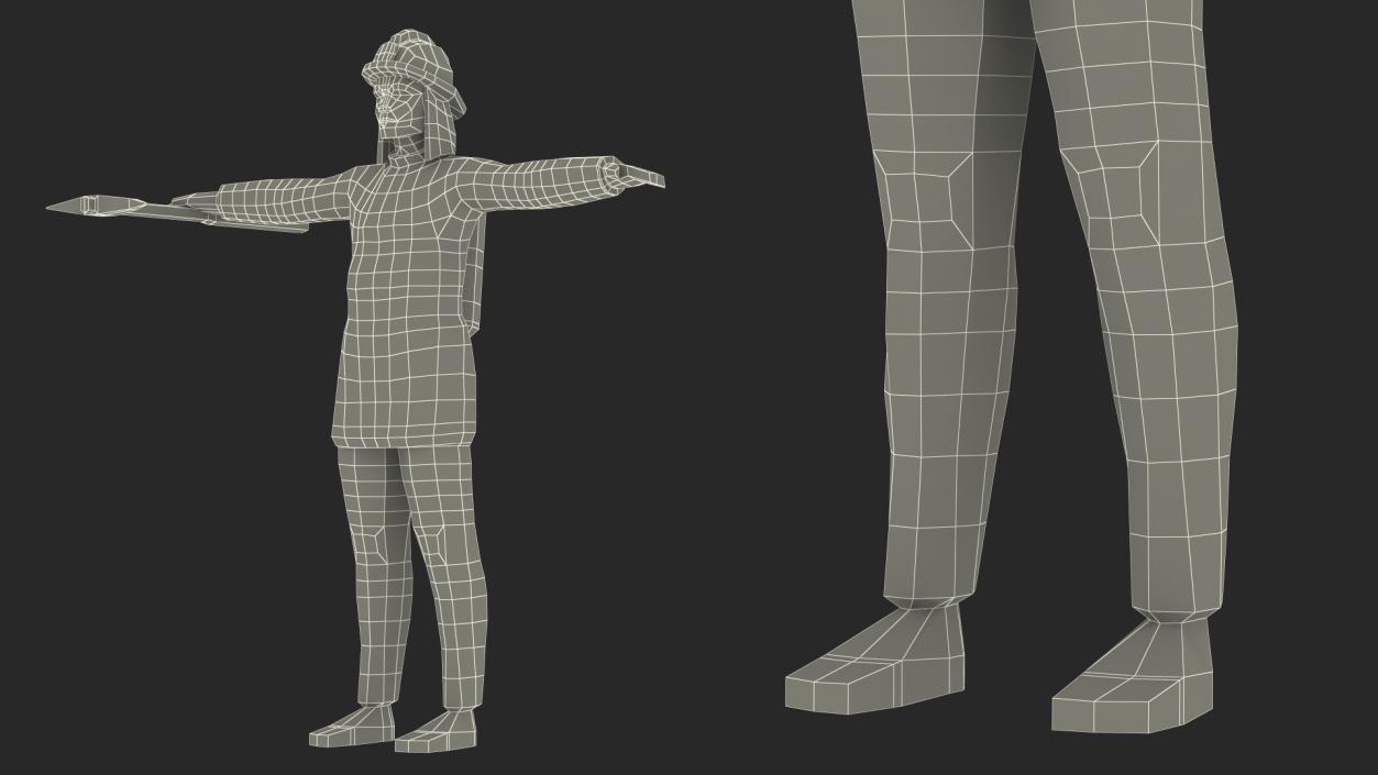 3D Firefighter Low Poly Rigged for Maya