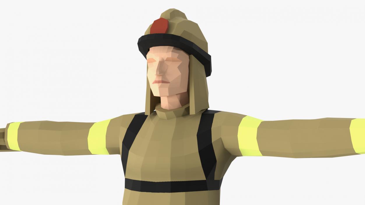 3D Firefighter Low Poly Rigged for Maya