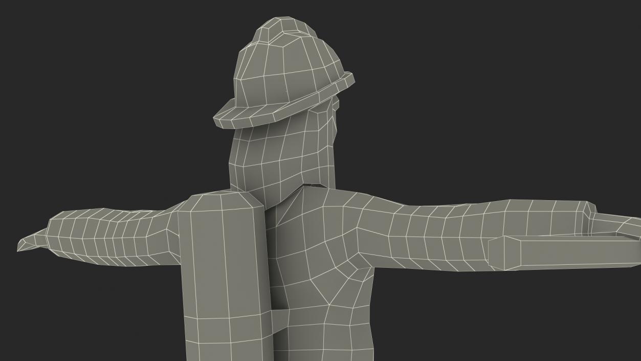 3D Firefighter Low Poly Rigged for Maya