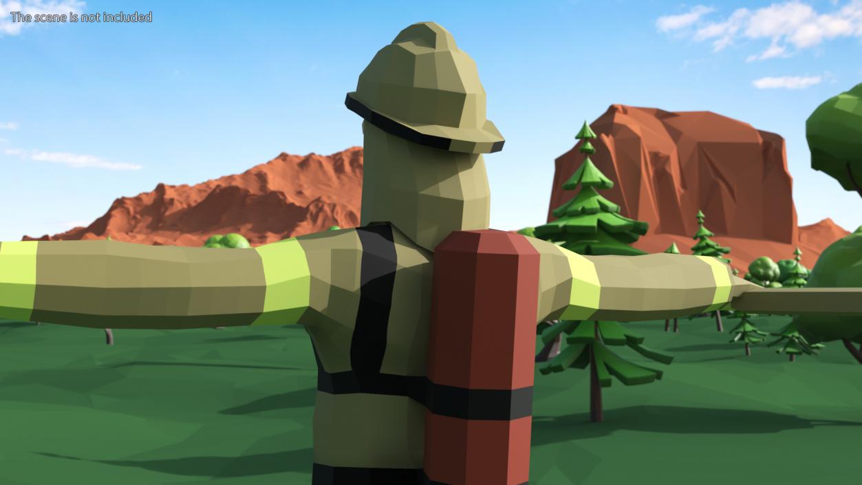 3D Firefighter Low Poly Rigged for Maya