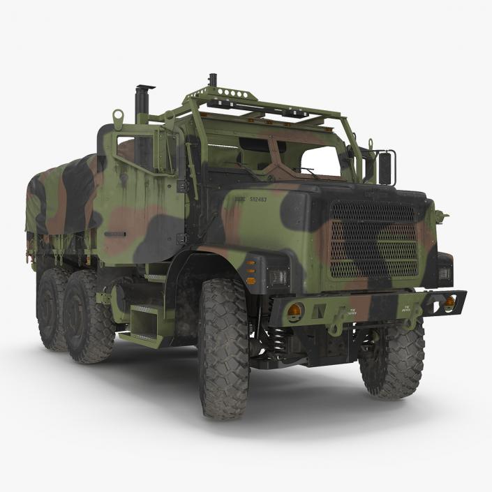 3D model OshKosh MTVR MK23 with Tent Dusty Rigged