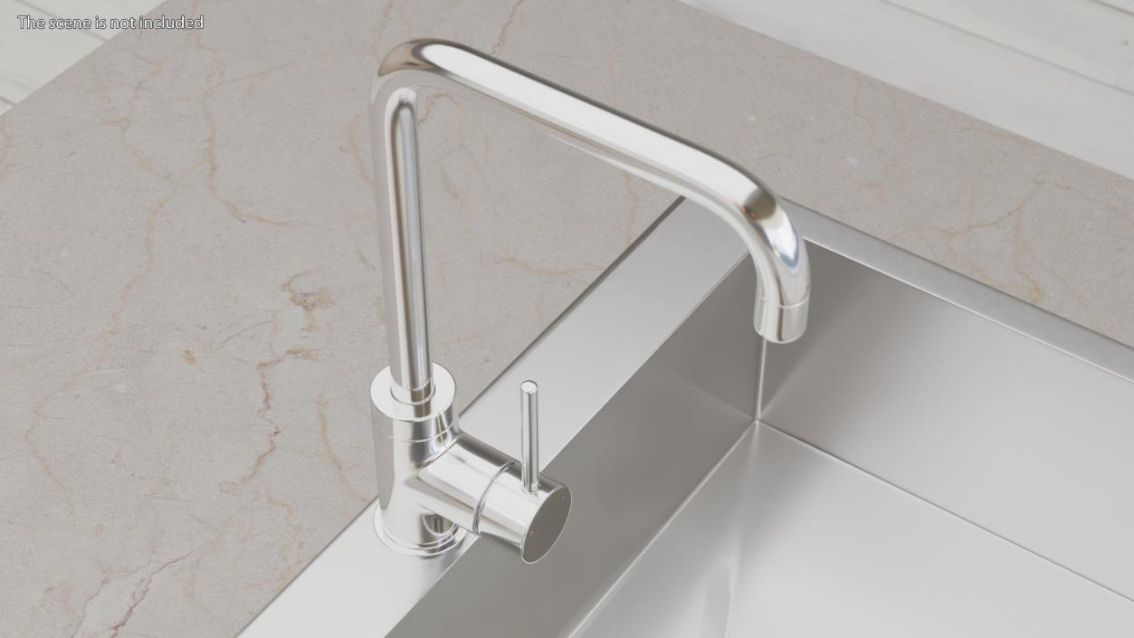 3D Angular Single Lever Sink Mixer Chrome model