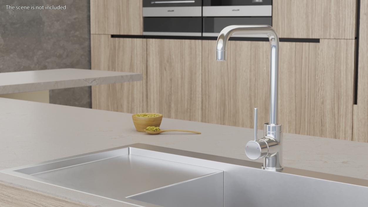 3D Angular Single Lever Sink Mixer Chrome model