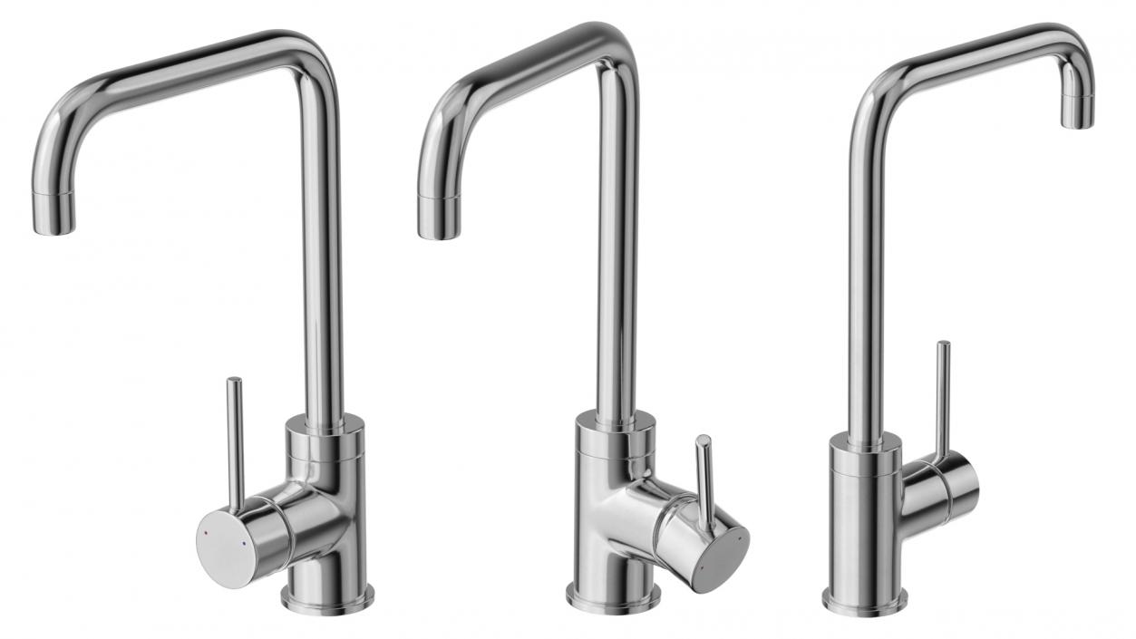 3D Angular Single Lever Sink Mixer Chrome model