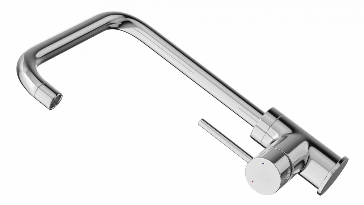 3D Angular Single Lever Sink Mixer Chrome model