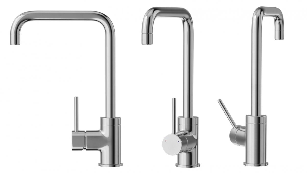 3D Angular Single Lever Sink Mixer Chrome model