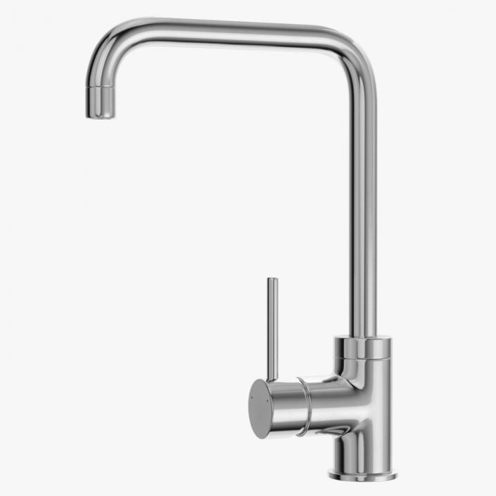 3D Angular Single Lever Sink Mixer Chrome model