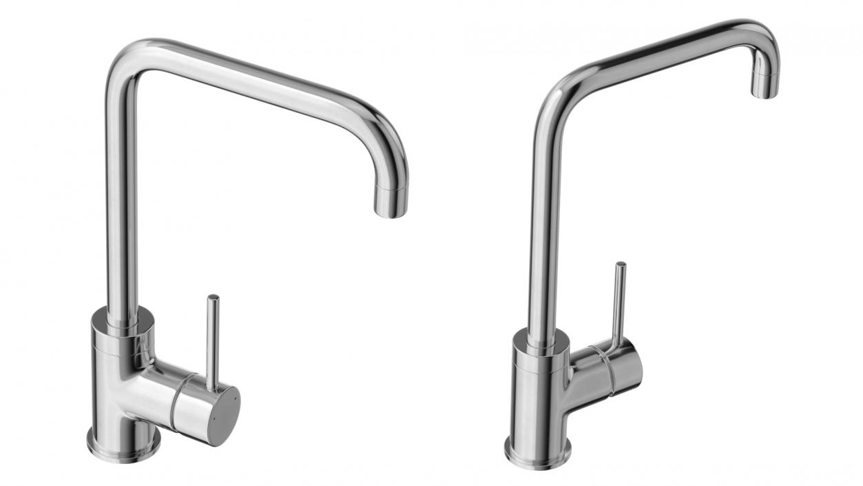 3D Angular Single Lever Sink Mixer Chrome model