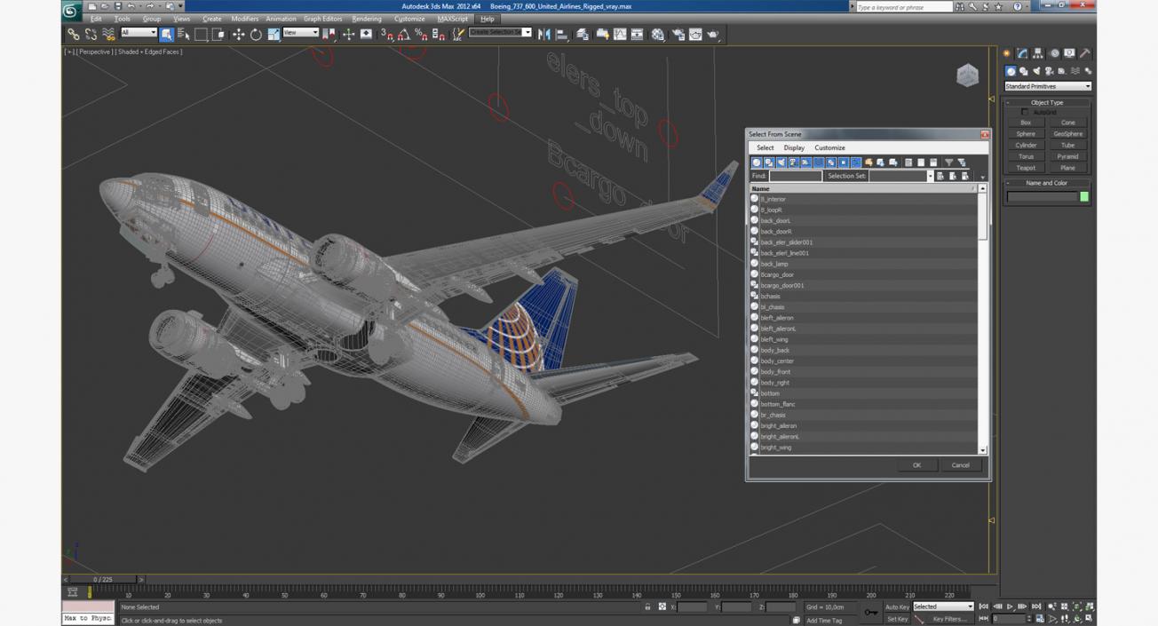 Boeing 737-600 United Airlines Rigged 3D