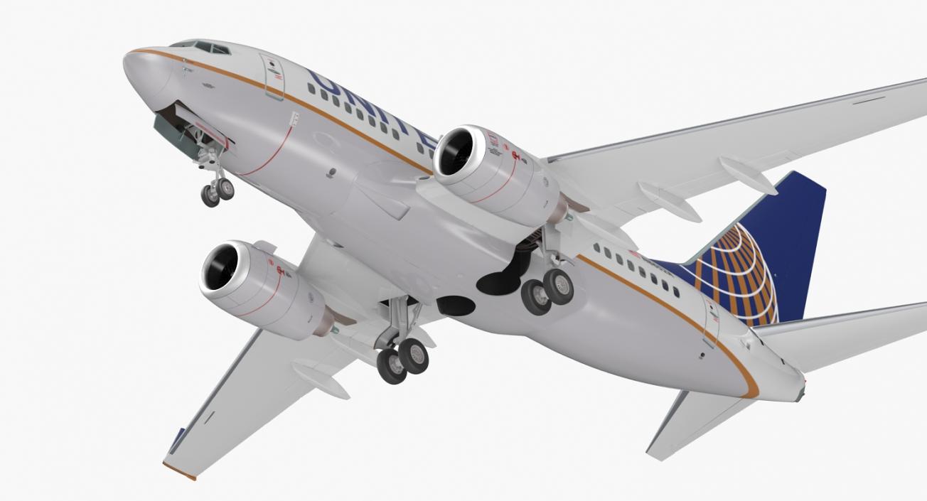 Boeing 737-600 United Airlines Rigged 3D