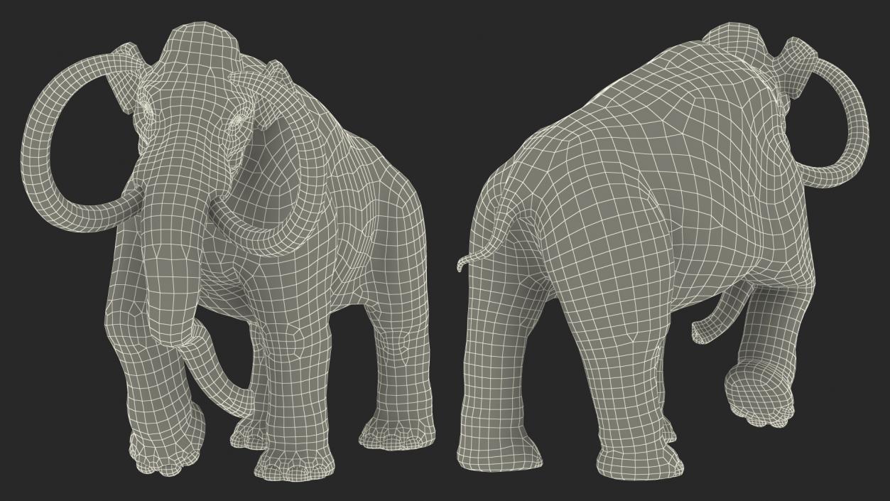 3D model Mammoth Adult Walking Pose Fur